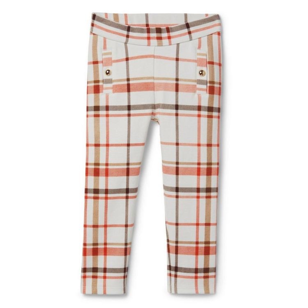Janie and Jack | Jet Ivory Plaid Ponte Pants | 7